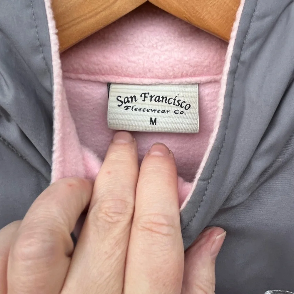 Gray and Pink Zip-Up San Francisco Jacket